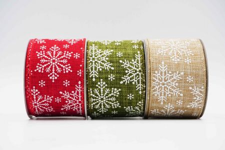 Textured Snowflakes Wired Ribbon_KF7376
